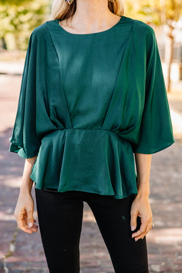 green satin blouse