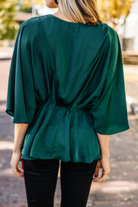 green satin blouse