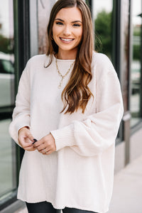 white chenille sweater