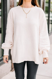 white chenille sweater