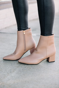 Take A Day Taupe Brown Booties