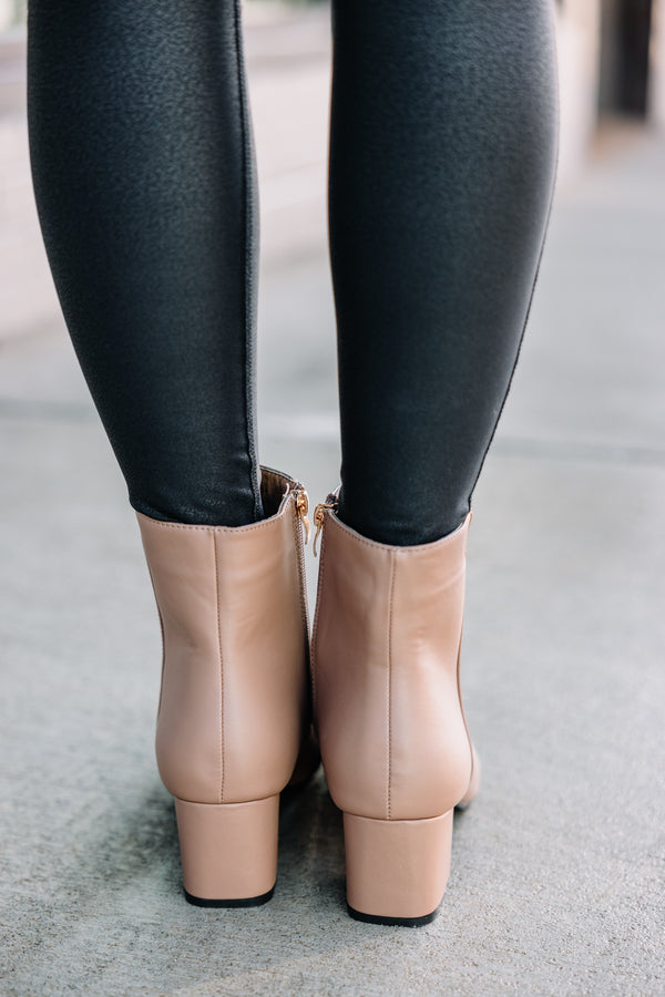Take A Day Taupe Brown Booties
