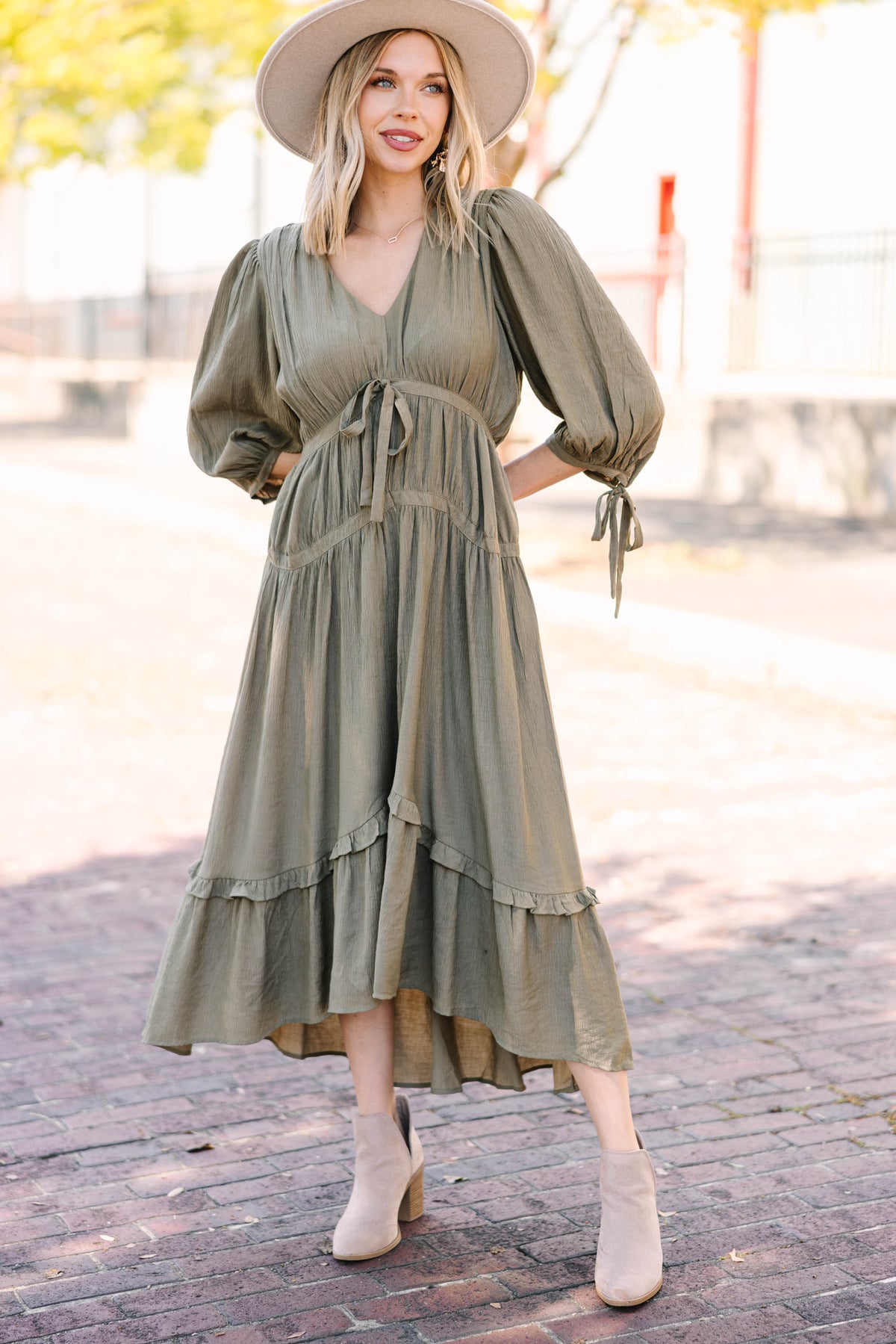 Be Your All Vintage Olive Green Midi Dress – Shop the Mint