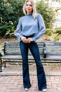 Dream Of The Day Slate Blue Blouse
