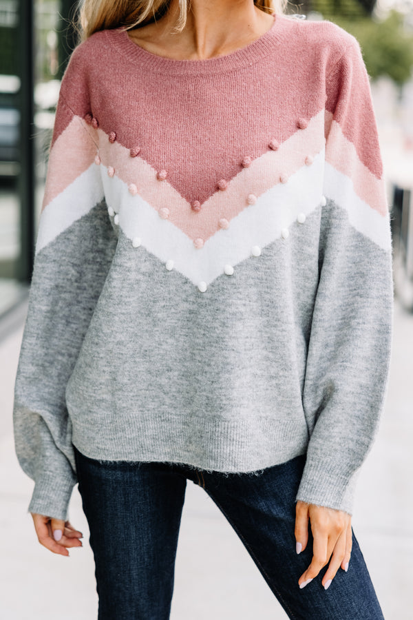 pink pom pom sweater