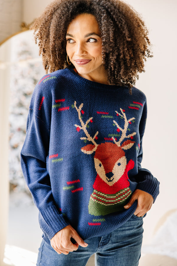 reindeer graphic sweater