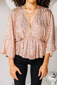 All Shine Rose Gold Sequin Blouse