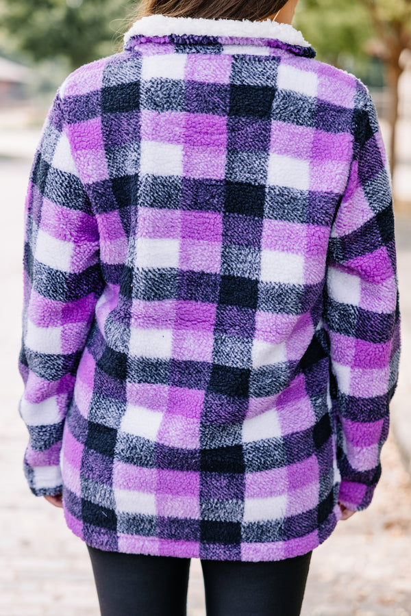 This Is The Move Purple Plaid Pullover