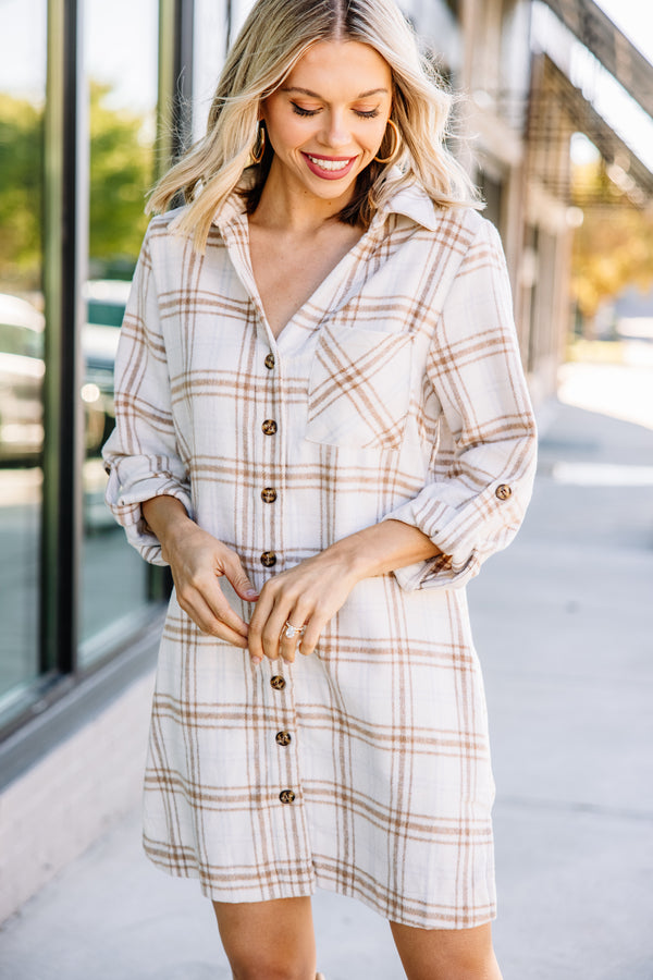 plaid fleece dress