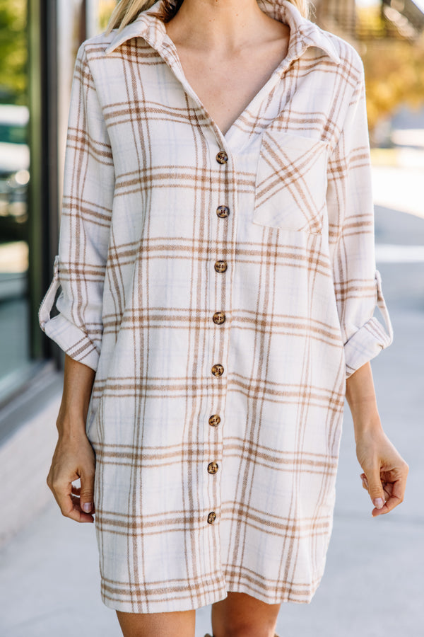 plaid fleece dress