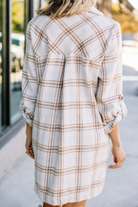 plaid fleece dress