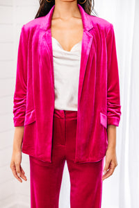 pink velvet blazer