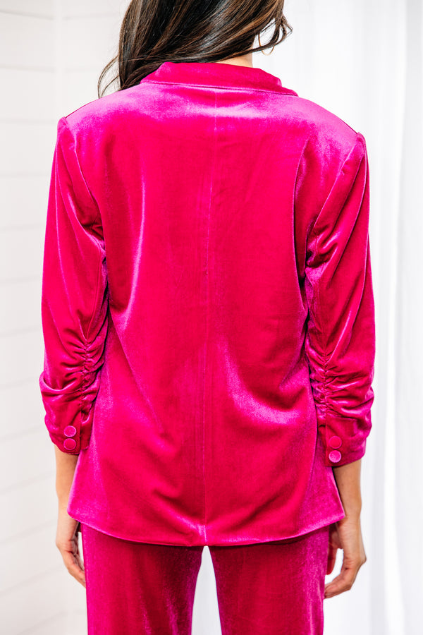 pink velvet blazer