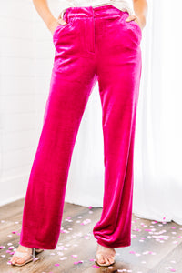 pink velvet pants