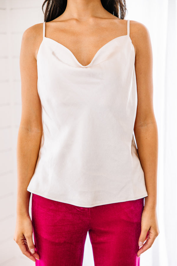 white satin tank