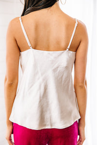 white satin tank