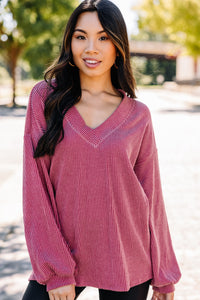 red ribbed top