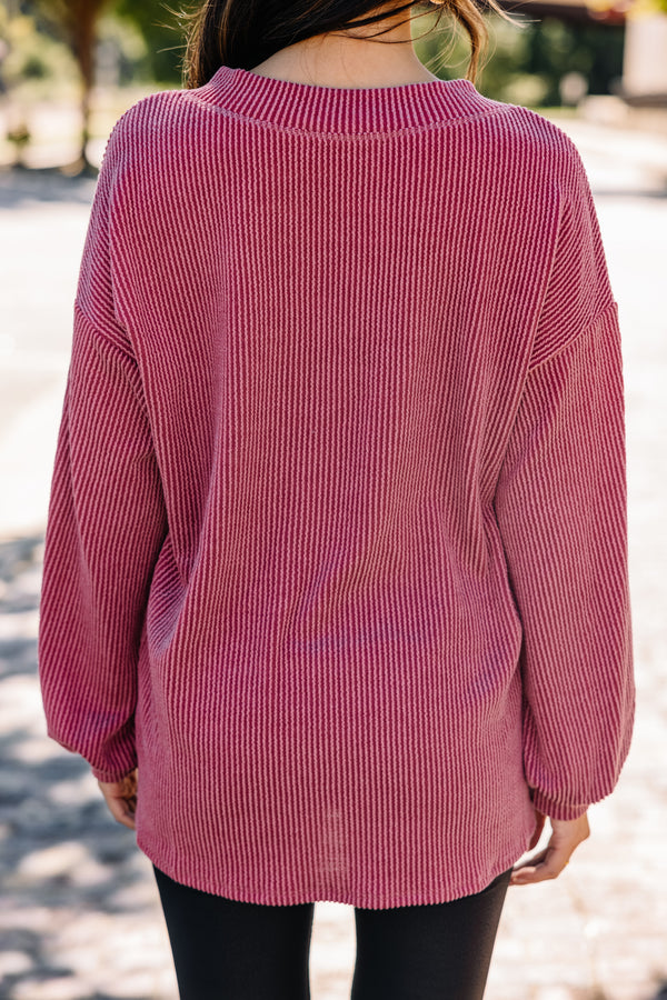 red ribbed top