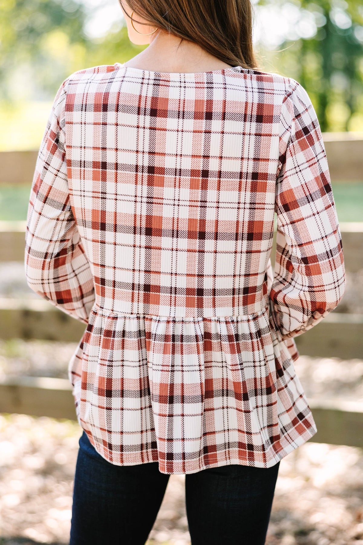 Need You Always Rust Orange Plaid Top – Shop the Mint