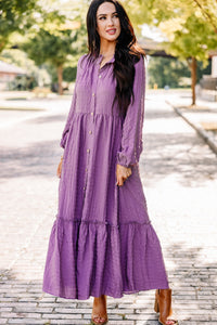 purple midi dress