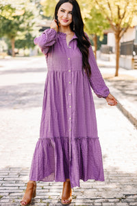 purple midi dress