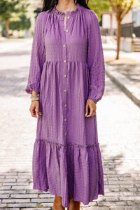 purple midi dress