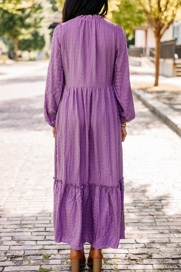 purple midi dress