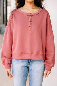 pink crop pullover