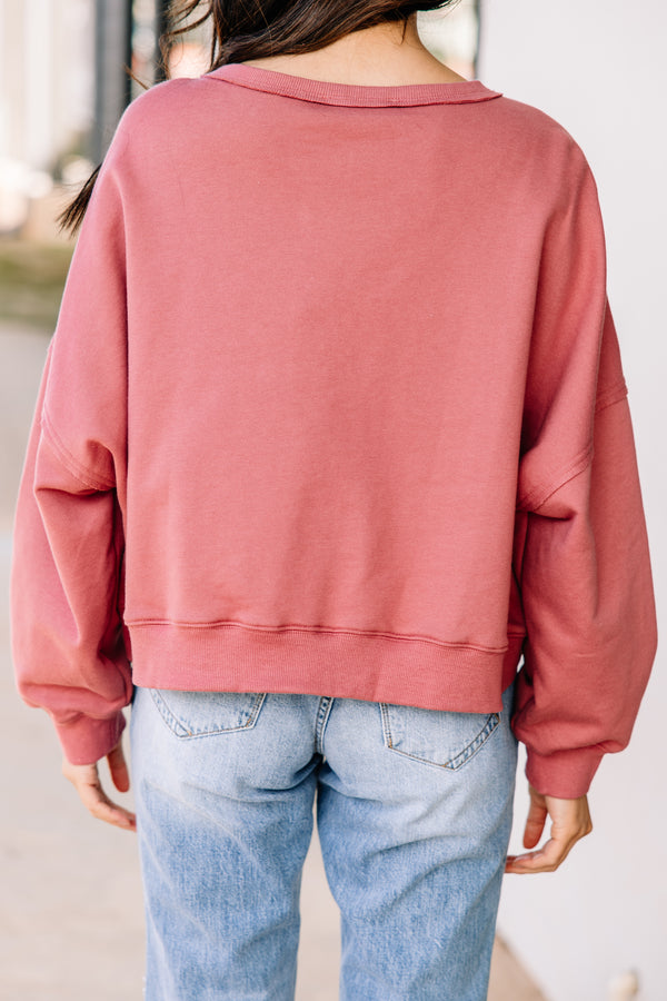 pink crop pullover