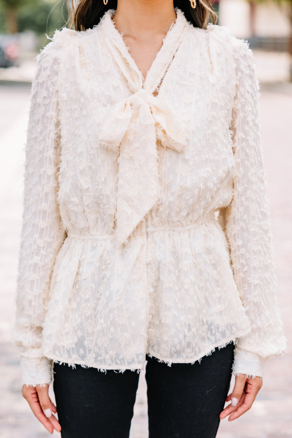 white textured blouse