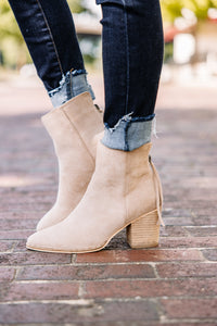 Stay In Step Taupe Brown Booties