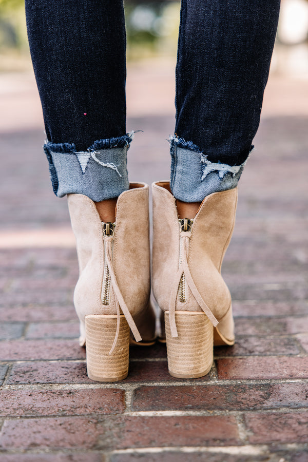 Stay In Step Taupe Brown Booties - Trendy Women's Shoes – Shop the Mint
