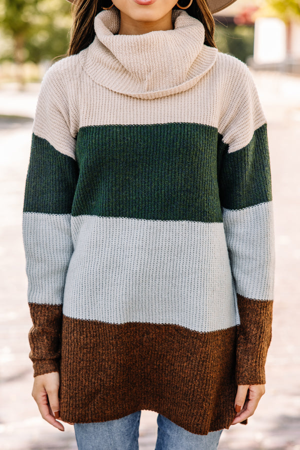 colorblock turtleneck sweater