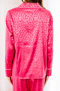 pink satin leopard pajamas