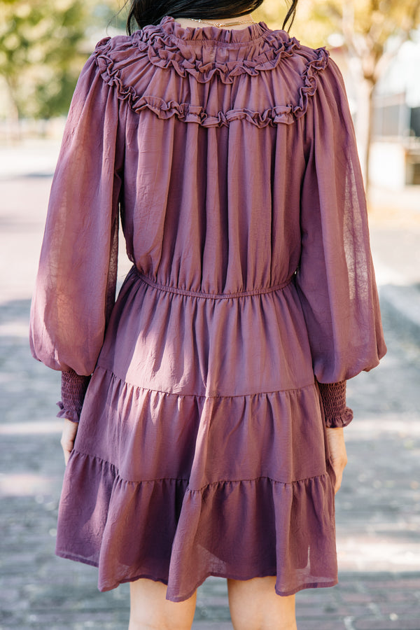 ruffled purple dress