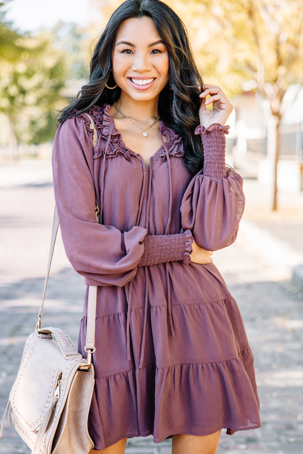 ruffled purple dress