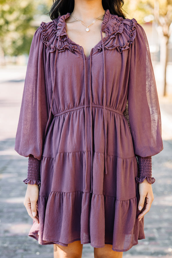 ruffled purple dress