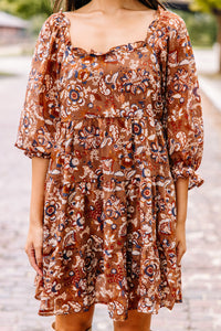 floral brown dress