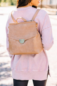 Tell It All Camel Brown Backpack