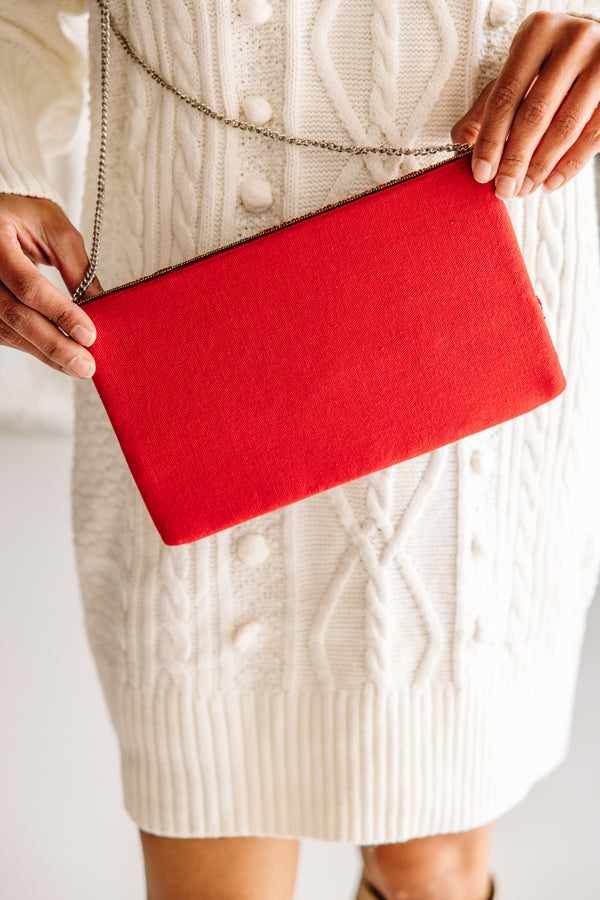 red plaid clutch