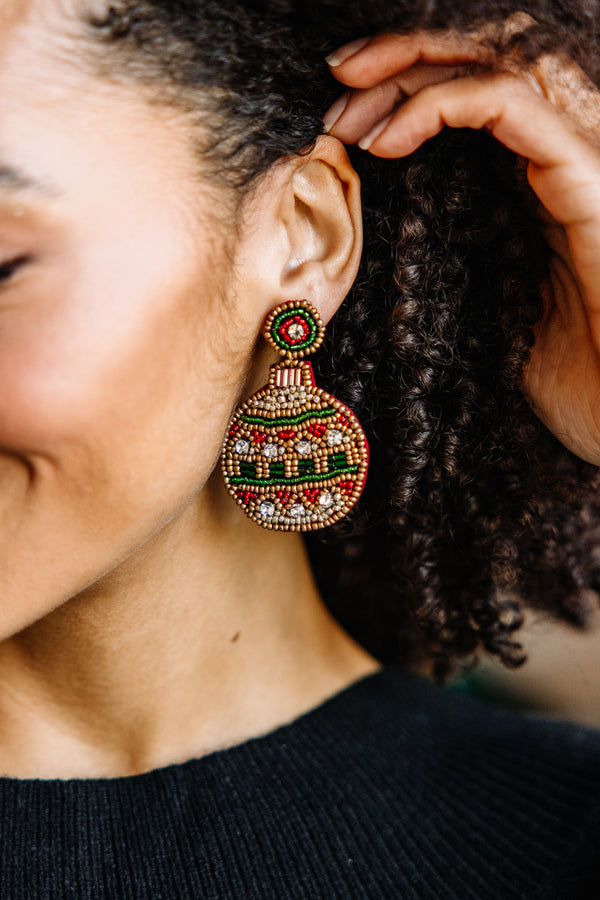 Treasure Jewels: Ornament Red Earrings