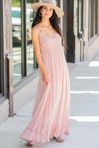 crochet trimmed maxi dress