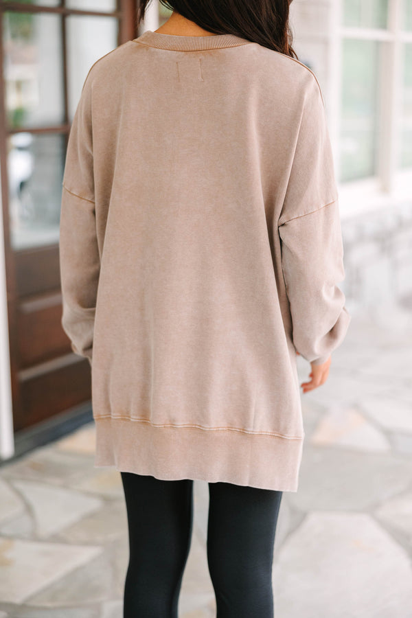 The Slouchy Taupe Brown Pullover