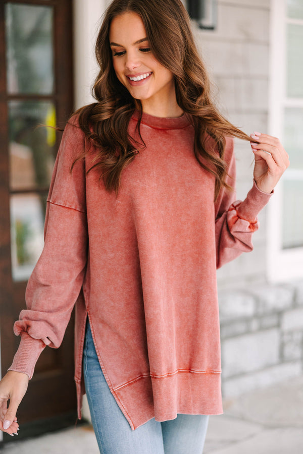 The Slouchy Rust Red Pullover