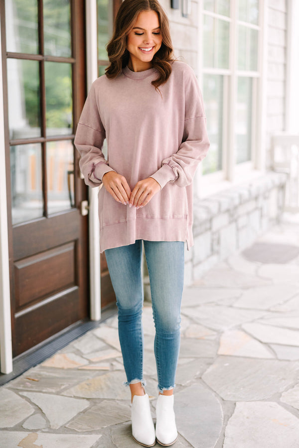 The Slouchy Mauve Pink Pullover