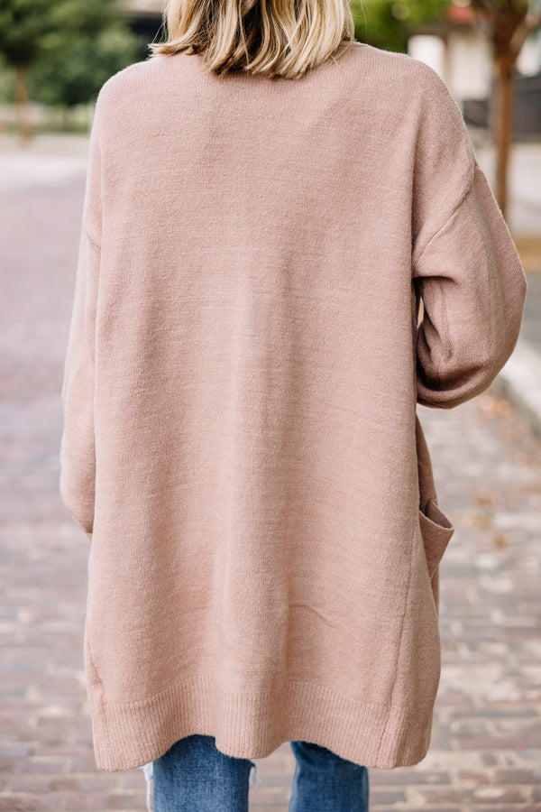 What A Dream Mocha Brown Bubble Sleeve Cardigan