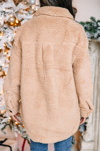 Make It Known Camel Brown Teddy Jacket
