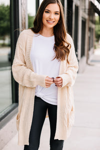 white cable knit cardigan