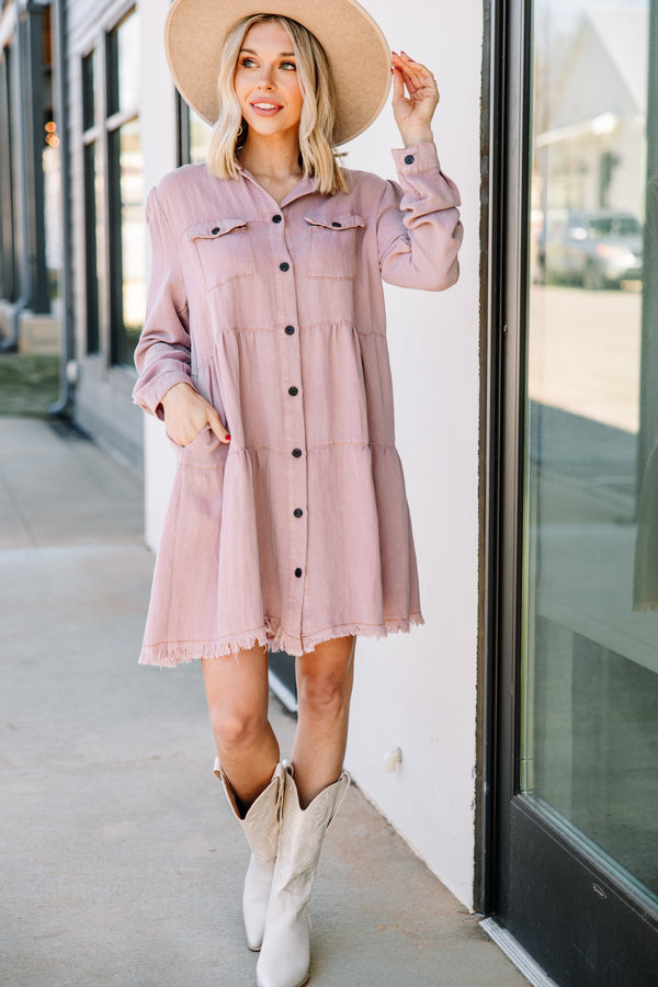 pink tiered dress