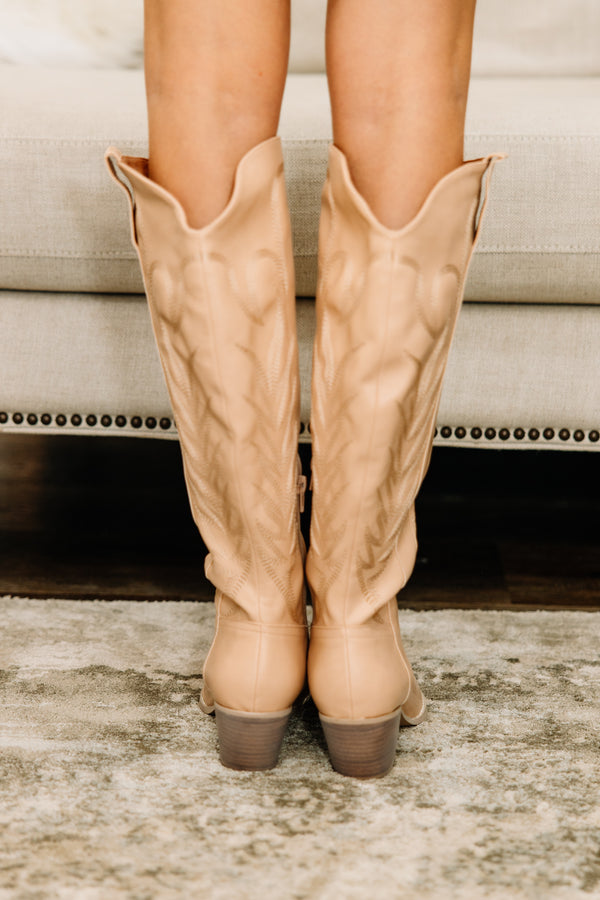 On My Mind Nude Western Boots